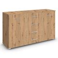 Rauch Aditio 2 Door Medium Sideboard with 4 Drawer - 120cm - Artisan Oak
