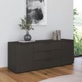 Rauch Flipp 2 Door Low Sideboard with Adjustable Height - 160cm - Graphite