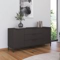 Rauch Flipp 2 Door Low Sideboard with Metal Base - 160cm - Graphite