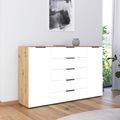 Rauch Flipp 2 Door Sideboard with Adjustable Height - 160cm - Artisan Oak and Alpine White
