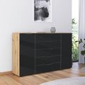 Rauch Flipp 2 Door Sideboard with Adjustable Height - 160cm - Artisan Oak and Graphite