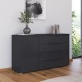 Rauch Monostar 1 Door Wide Sideboard - 120cm - Metallic Dark Grey