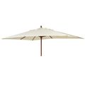 Outdoor Parasol - 300cm x 200cm - Eucalyptus Wood - with Granite Base - Ecru