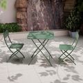 Venice Bistro Set - 2 Seater - 70cm - Square - Moss Green Metal