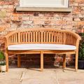 Crummock Outdoor Teak 140cm Bench with Natural Cushion