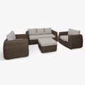 Skala Outdoor 3 Seater Sofa Set Dark Rattan