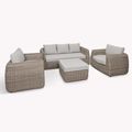 Skala Outdoor 3 Seater Sofa Set Light Rattan