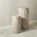 Dice Pillar - Round - Grey Marble Effect - Set of 2