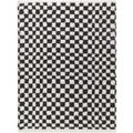 Birmingham Rug - Modern Shaggy Checkered - Ivory & Black - Sizes Available