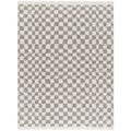 Birmingham Rug - Modern Shaggy Checkered - Ivory & Grey - Sizes Available