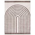 Fossay Rug - Machine Washable Modern Shaggy - FSG2310 - Ivory & Dark Brown - Sizes Available