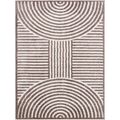 Fossay Rug - Machine Washable Modern Shaggy - FSG2331 - Ivory & Dark Brown - Sizes Available