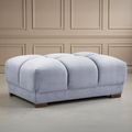 Azzuro Footstool - Grey Velvet Fabric