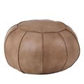 Buffalo Pouffe - Grey - Round - Leather