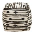 Cefena Pouffe - Square - Black and White Fabric