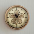 Wall Clock - Round - Gold Gears