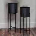Clyde Planter - Black - Floor Standing - Set of 2