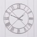 Vintage Metal Wall Clock - Pale Grey - Round