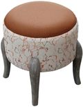 Carrara Finn Footstool - Rosewater - Printed