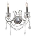 2 Branch Cut Glass Chandelier Wall Light - Chrome