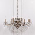 French Style Shallow Cut Glass Chandelier - Gold - 8 Branch