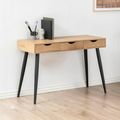 Neptun Office Desk - 3 Drawer - Oak and Black