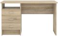 Function Plus Oak Effect 3 Drawer Single Desk