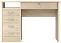 Function Plus Oak Effect 5 Drawer Single Desk