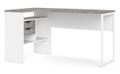 Function Plus White and Grey 2 Drawer Corner Desk