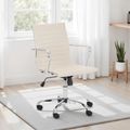 Gio Office Chair - Ivory Faux Leather