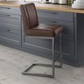 Brooklyn Barstool with Back - Set of 2 - Brown Faux Leather