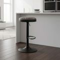 Remi Barstool  Set of 2  Grey Leather