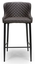 Charlie Barstool with Back - Set of 2 - Grey Faux Leather