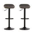 Dalston Barstool - Set of 2 - Ash Faux Leather with Low Back