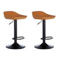 Dalston Barstool - Set of 2 - Camel Faux Leather with Low Back