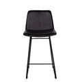 Robinson Barstool with Back - Set of 2 - Charcoal Leather