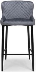 Malmo Barstool with Back - Set of 2 - Grey Fabric
