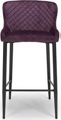 Malmo Barstool with Back - Set of 2 - Purple Fabric