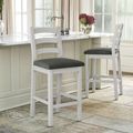 Salcombe Bar Stool - Set of 2 - Charcoal Fabric - Grey Oak