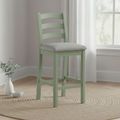 Salcombe Bar Stool - Set of 2 - Sage Oak - Grey Fabric