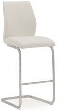 Elis Barstool - Set of 2 - White Faux Leather - Chrome