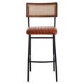 Buffalo Bar Chair - Tan - Leather with Black Metal
