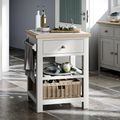 Modern Small Kitchen Island - 1 Drawer - Grey Painted