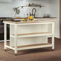 Cream Open Kitchen Island - Breakfast Bar