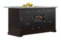 Black Kitchen Island with Grey  Granite Top