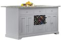 Grey Kitchen Island with Granite Top