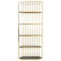 Horizon Bookcase - Cage - Black Glass with Gold Metal