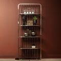 Horizon Bookcase - Cage - Black Glass with Silver Metal