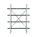 Kerala Shelving Unit - Open - Black Glass with Silver Metal