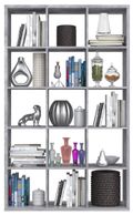 Mauro Grey Concrete Effect 15 Open Shelving Unit